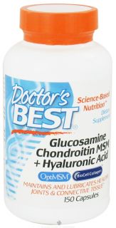 Doctors Best   Glucosamine Chondroitin MSM + Hyaluronic Acid   150 Capsules