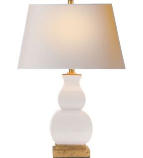 E.F. Chapman Fang Gourd 1 Light Table Lamps in Ivory Crackle Ceramic CHA8627IC NP