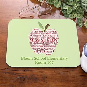 Personalized Teacher Mouse Pads   Apple