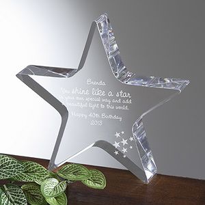 Personalized Birthday Star Sculpture   You Shine Like a Star Design