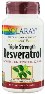 Solaray   Guaranteed Potency Resveratrol Japanese Knotweed Triple Strength 225 mg.   60 Vegetarian Capsules