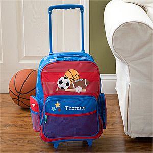 Personalized Boys Rolling Luggage   Sports