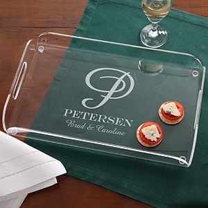 Personalized Serving Tray   Family Monogram