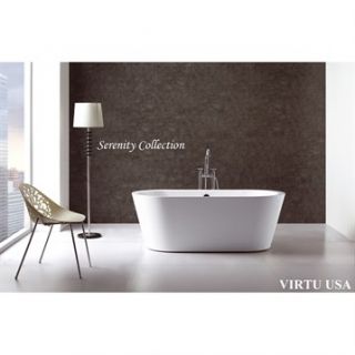 Virtu USA 70 x 31.5 Freestanding Soaking Tub with Center Drain   White