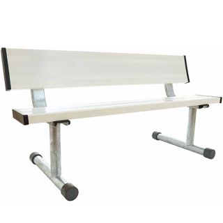 5 Aluminum Bench with Back   White RolDri Court Equipt