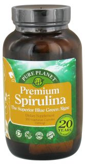 Pure Planet   Premium Spirulina 500 mg.   200 Vegetarian Capsules