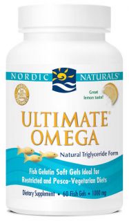 Nordic Naturals   Ultimate Omega Fish Gelatin Lemon   60 Softgels