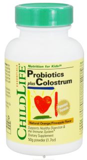 Child Life Essentials   Colostrum with Probiotics Powder Orange/Pineapple Flavor   50 Grams