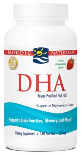 Nordic Naturals   DHA Formula from Purified Fish Oil Strawberry 500 mg.   180 Softgels