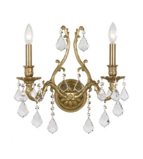 Yorkshire 2 Light Wall Sconces in Aged Brass 5142 AG CL MWP