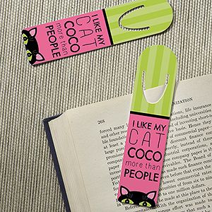 Personalized Bookmarks   Cat Lover