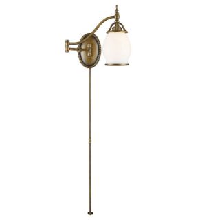 Williamsport 1 Light Swing Arm Lights/Wall Lamps in Vintage Brass Patina 11043/1