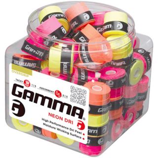 Gamma Neon Dri Overgrip Jar of 60 Gamma Tennis Overgrips