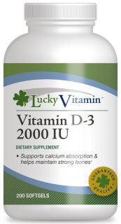 LuckyVitamin   Vitamin D 3 2000 IU   200 Softgels
