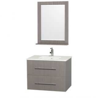 Centra 30 Single Bathroom Vanity Set by Wyndham Collection   Gray Oak