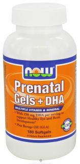 NOW Foods   Prenatal Gels + DHA Multiple Vitamin & Mineral   180 Softgels