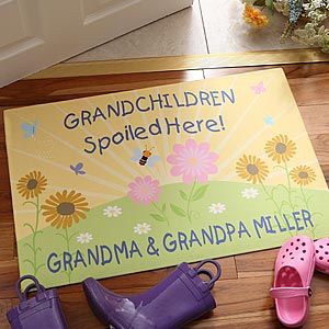 Personalized Grandparent Doormat   Grandchildren Spoiled Here