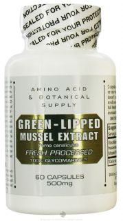 Amino Acid & Botanical   Green Lipped Mussel Extract 500 mg.   60 Capsules