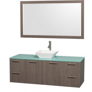 Amare 60 Wall Mounted Single Bathroom Vanity Set with Vessel Sink by Wyndham Co