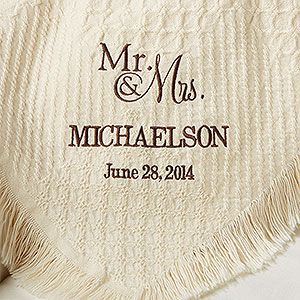Personalized Couples Afghan   Wedding & Anniversary