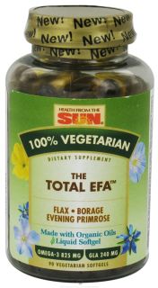 Health From The Sun   100% Vegetarian The Total EFA   90 Vegetarian Softgels
