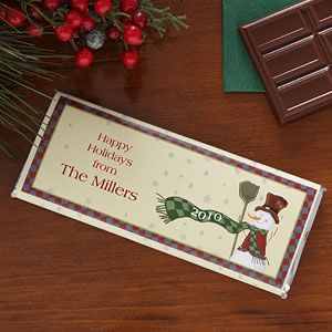 Personalized Holiday Candy Bar Wrapper   Snowman