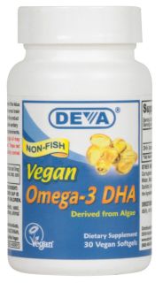 Deva Nutrition   Vegan Omega 3 DHA   30 Softgels