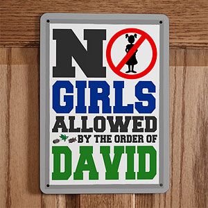 Personalized Boys Room Signs   No Girls Allowed