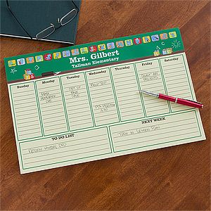 Teachers Personalized Desk Pad Weekly Planner