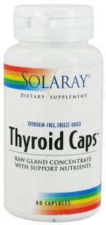 Solaray   Thyroid Caps Thyroxin Free Freeze Dried   60 Capsules