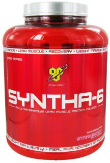 BSN   Syntha 6 Sustained Release Protein Powder Strawberry Milkshake   5.04 lbs.