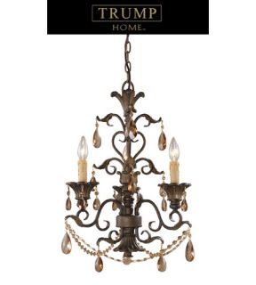 Rochelle 3 Light Chandeliers in Weathered Mahogany Ironwork 3343/3