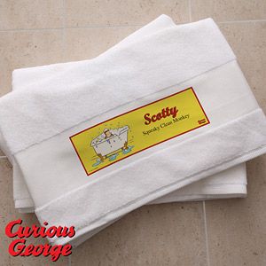 Personalized Kids Bath Towels   Curious George
