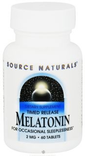 Source Naturals   Melatonin Timed Release 2 mg.   60 Tablets