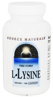 Source Naturals   L Lysine Free Form 500 mg.   100 Capsules