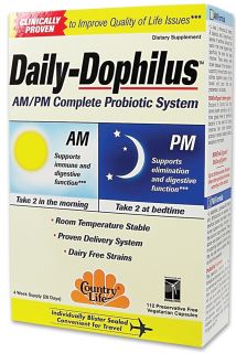 Country Life   Daily Dophilus AM/PM Complete Probiotic System   112 Vegetarian Capsules