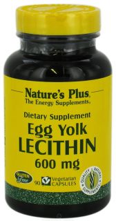 Natures Plus   Egg Yolk Lecithin 600 mg.   90 Vegetarian Capsules