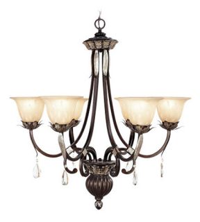 Orleans 6 Light Chandeliers in Hand Rubbed Bronze With Antique Silver Accents 8146 40