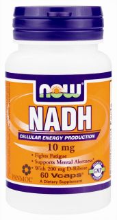 NOW Foods   NADH With 200 mg D Ribose 10 mg.   60 Vegetarian Capsules