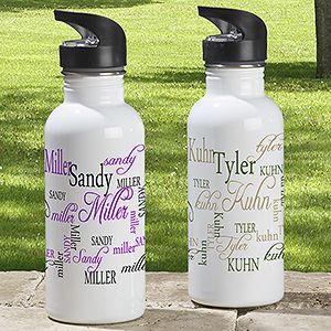 Personalized Aluminum Water Bottle   My Name