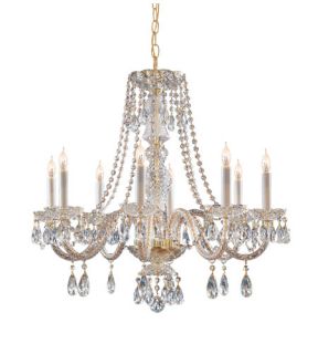 Traditional Crystal 8 Light Chandeliers in Polished Brass 5048 PB CL MWP