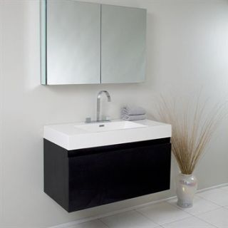 Fresca Mezzo Black Modern Bathroom Vanity with Medicine Cabinet