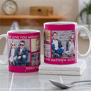 Photo Personalized Coffee Mugs   Picture Perfect 4 Photo Collage