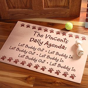 Personalized Daily Agenda Pet Door Mat