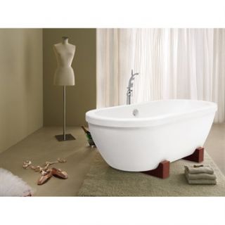 Aquatica AdoreMe Freestanding Hybrid Acrylic Composite Bathtub   White and Wood