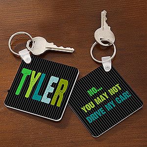 Personalized Kids Key Rings   Hands Off