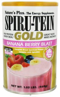 Natures Plus   Spiru Tein Gold High Protein Energy Meal Powder Banana Berry Blast   1.03 lbs.
