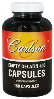 Carlson Labs   Empty Gelatin Capsules Size 00 Large   150 Capsules