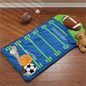 Personalized Kids Sleeping Bag   Sports Nap Mat