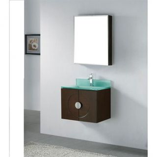 Madeli Palermo 24 Bathroom Vanity with Glass Basin   Walnut